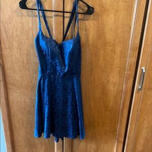 Elegant Blue Lace Dress